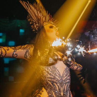 Performer dancing in Club Chinois